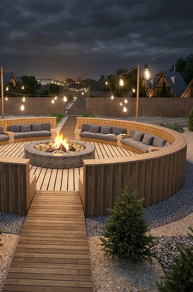 Костровая зона с видом на море